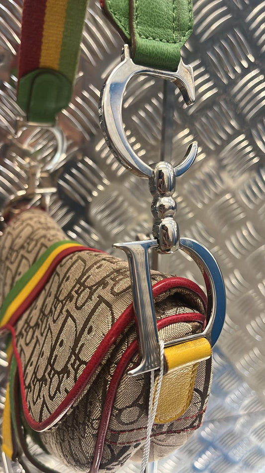 Vintage Dior Rasta Saddle Bag Limited Edition | Y2K Archive Gem