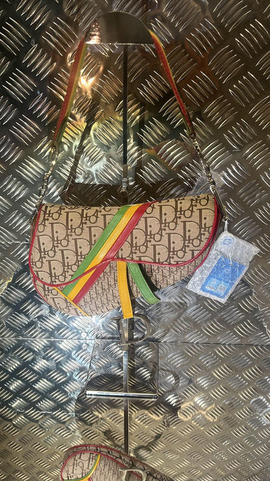 Vintage Dior Rasta Saddle Bag Limited Edition | Y2K Archive Gem