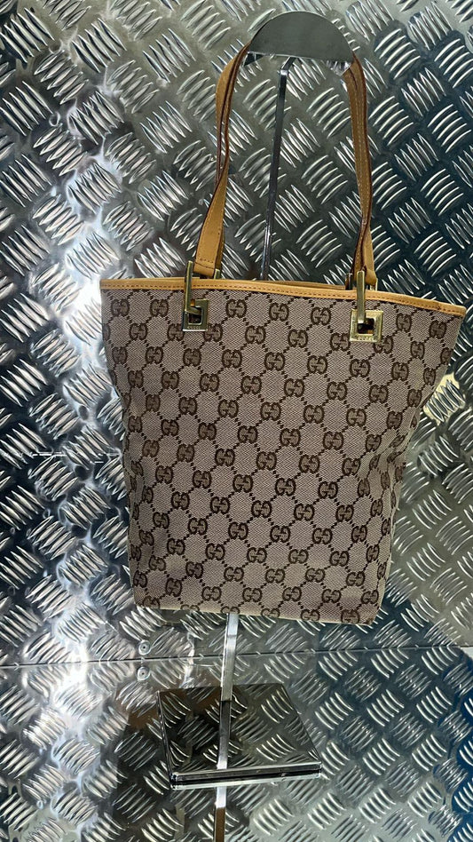 Vintage Gucci GG Monogram Bucket Bag Classic Y2K Luxury | Timeless Bucket Silhouette
