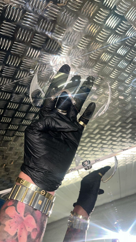 Christian Dior Shield Sunglasses – White Monogram Frame