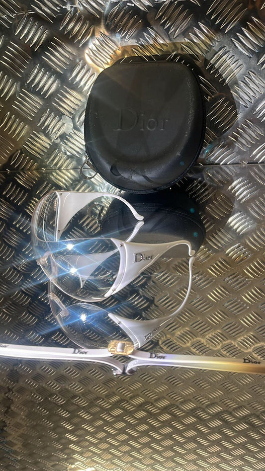 Christian Dior Shield Sunglasses – White Monogram Frame