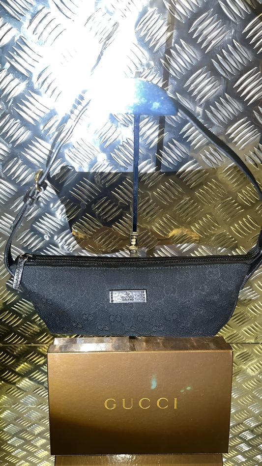 VINTAGE GUCCI POCHETTE BLACK MONOGRAM