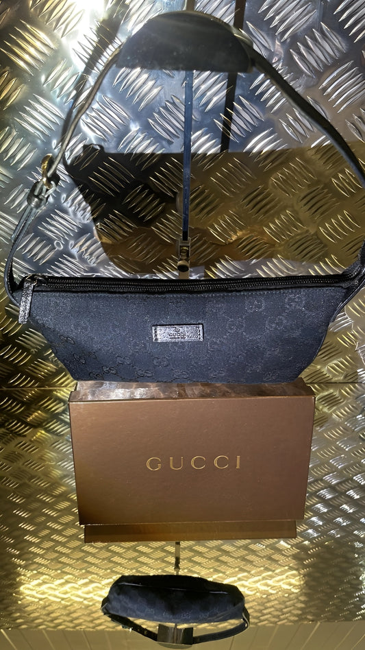 VINTAGE GUCCI POCHETTE BLACK MONOGRAM